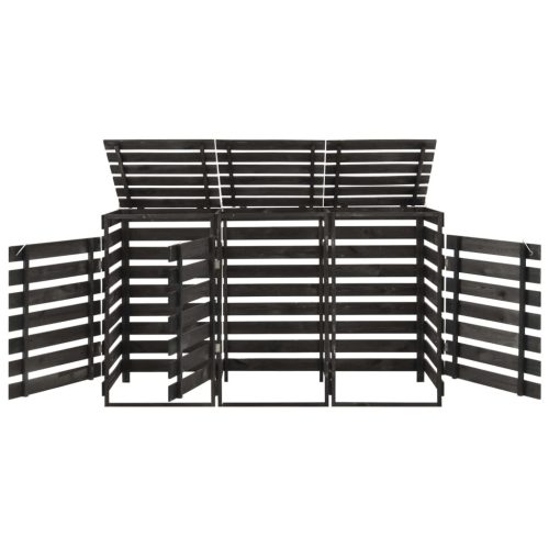  festett tömör fenyőfa tripla kerekeskuka-tároló 210x75x121 cm