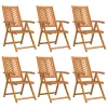  Kerti Szék 6 pcs Barna 57 x 72 x 109 cm Tömör Akácfa