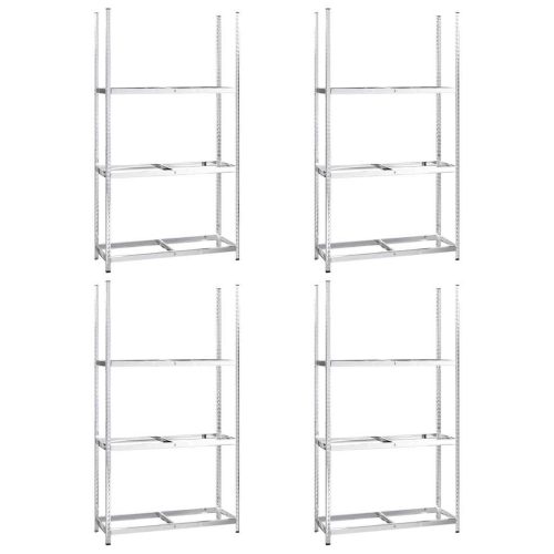  4 db ezüstszínű 3 szintes acél gumiabroncstartó 110x40x200 cm