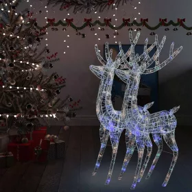    2 db színes XXL akril karácsonyi rénszarvas 250 LED 180 cm