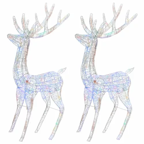  2 db színes XXL akril karácsonyi rénszarvas 250 LED 180 cm
