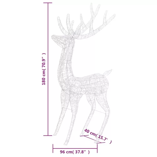  2 db színes XXL akril karácsonyi rénszarvas 250 LED 180 cm