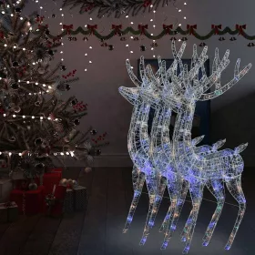    3 db színes XXL akril karácsonyi rénszarvas 250 LED 180 cm