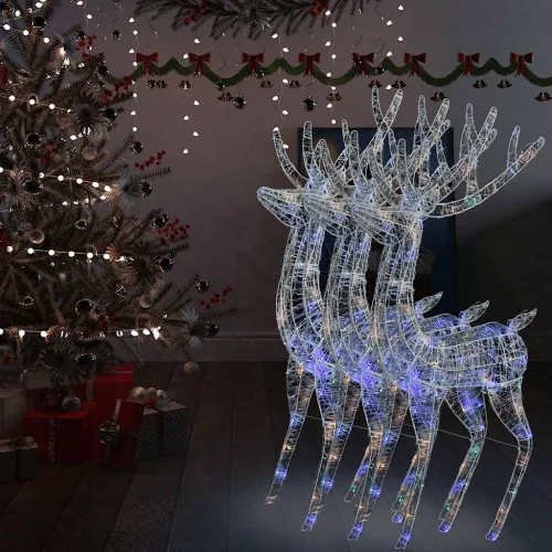  3 db színes XXL akril karácsonyi rénszarvas 250 LED 180 cm