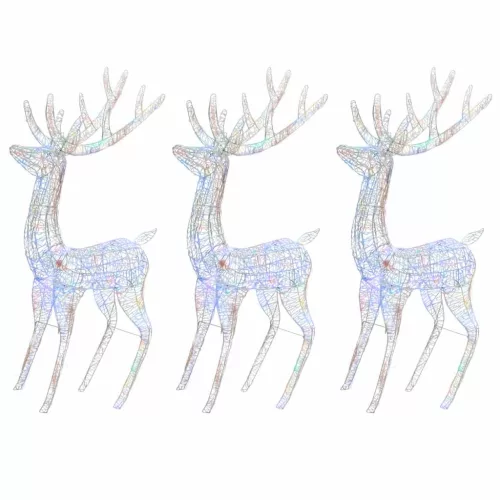  3 db színes XXL akril karácsonyi rénszarvas 250 LED 180 cm