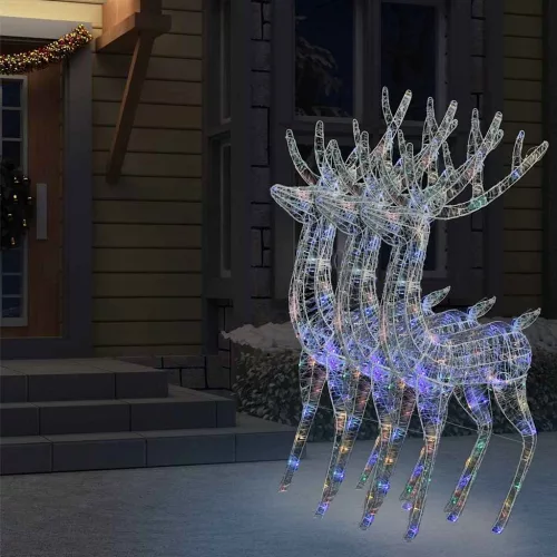  3 db színes XXL akril karácsonyi rénszarvas 250 LED 180 cm