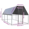  kültéri horganyzott acél tyúkól 2x6x2 m