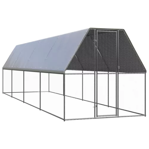  kültéri horganyzott acél tyúkól 2x8x2 m