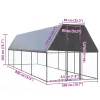  kültéri horganyzott acél tyúkól 2x8x2 m