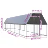 kültéri horganyzott acél tyúkól 2x12x2 m