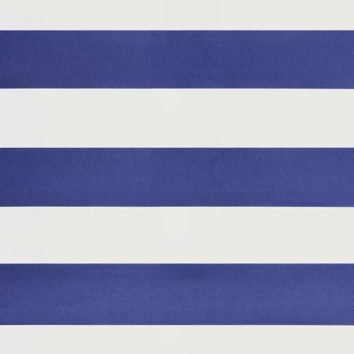  kék és fehér szövet és alumínium behúzható napellenző 4,5 x 3 m