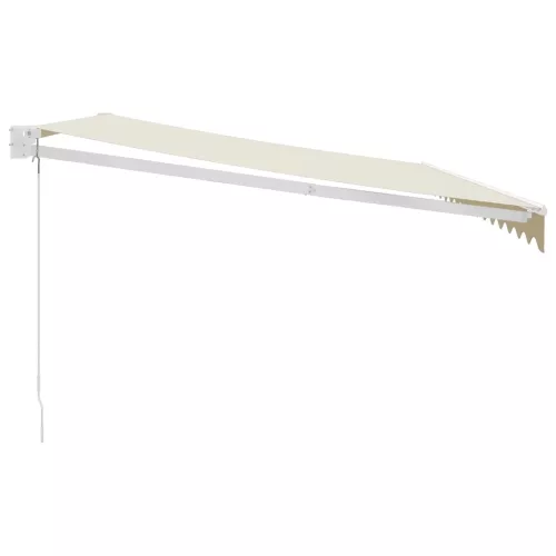  krémszínű szövet és alumínium behúzható napellenző 4 x 3 m