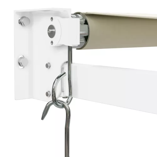  krémszínű szövet és alumínium behúzható napellenző 4 x 3 m