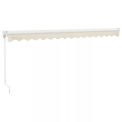  krémszínű szövet és alumínium behúzható napellenző 4,5 x 3 m