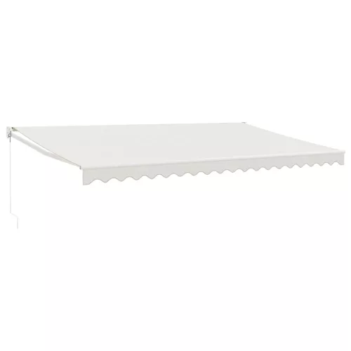  krémszínű szövet és alumínium behúzható napellenző 5 x 3 m