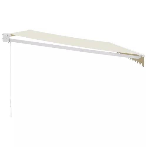  krémszínű szövet és alumínium behúzható napellenző 5 x 3 m