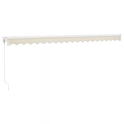  krémszínű szövet és alumínium behúzható napellenző 5 x 3 m