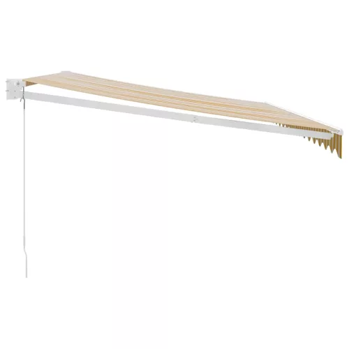  sárga-fehér szövet és alumínium behúzható napellenző 4 x 3 m