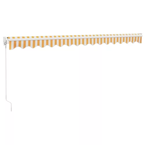  sárga-fehér szövet és alumínium behúzható napellenző 4 x 3 m