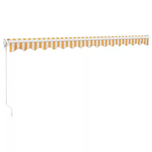  sárga-fehér szövet és alumínium behúzható napellenző 4,5 x 3 m