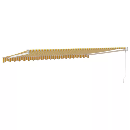  sárga-fehér szövet és alumínium behúzható napellenző 5 x 3 m