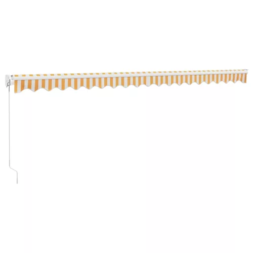  sárga-fehér szövet és alumínium behúzható napellenző 5 x 3 m