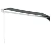 antracit szövet és alumínium behúzható napellenző 3 x 2,5 m