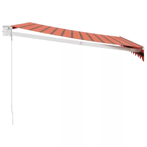  narancs-barna szövet és alumínium behúzható napellenző 3x2,5 m