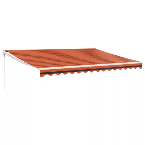  narancs-barna szövet és alumínium behúzható napellenző 4 x 3 m