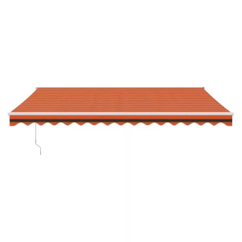  narancs-barna szövet és alumínium behúzható napellenző 4,5x3 m