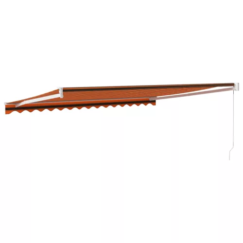  narancs-barna szövet és alumínium behúzható napellenző 4,5x3 m