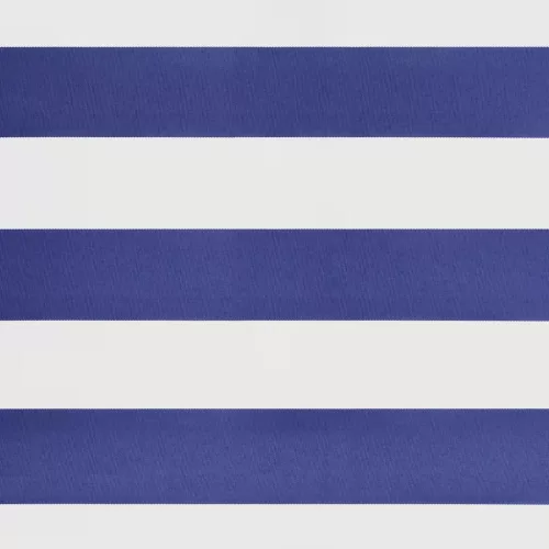  kék és fehér szövet és alumínium behúzható napellenző 5 x 3 m