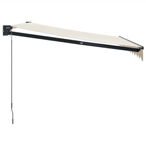  krémszínű szövet és alumínium behúzható napellenző 3 x 2,5 m