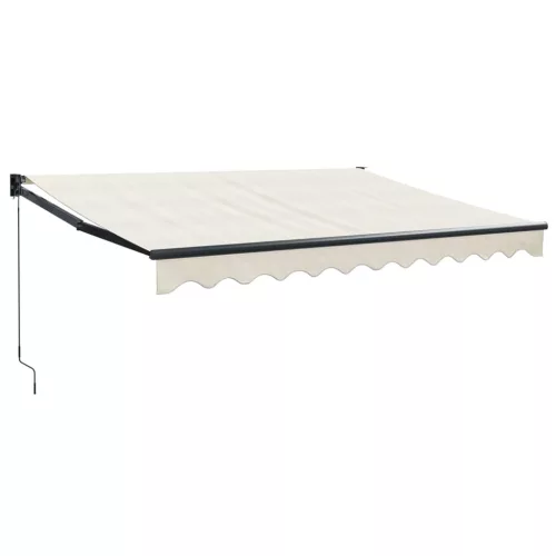  krémszínű szövet és alumínium behúzható napellenző 3,5 x 2,5 m