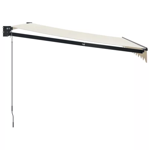  krémszínű szövet és alumínium behúzható napellenző 3,5 x 2,5 m