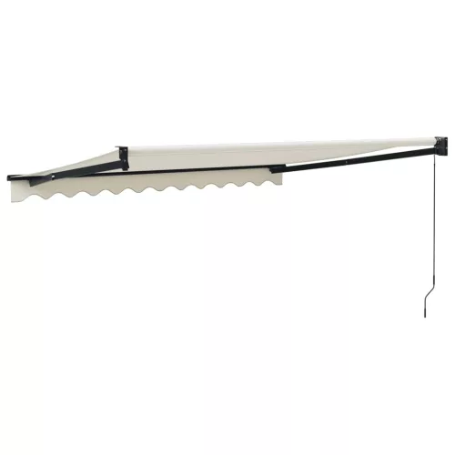  krémszínű szövet és alumínium behúzható napellenző 3,5 x 2,5 m