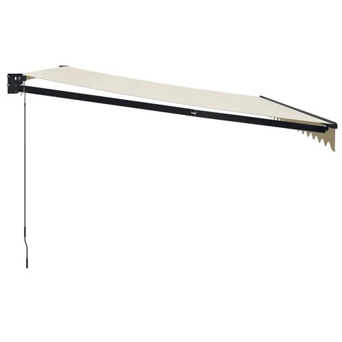  krémszínű szövet és alumínium behúzható napellenző 4 x 3 m