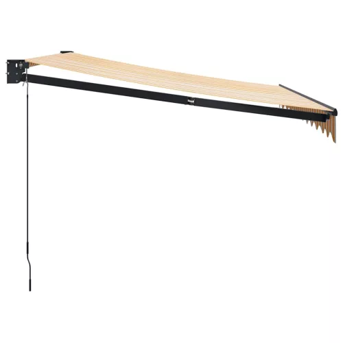  sárga-fehér szövet és alumínium behúzható napellenző 3 x 2,5 m