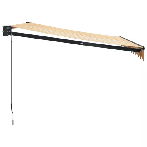  sárga-fehér szövet és alumínium behúzható napellenző 3,5x2,5 m