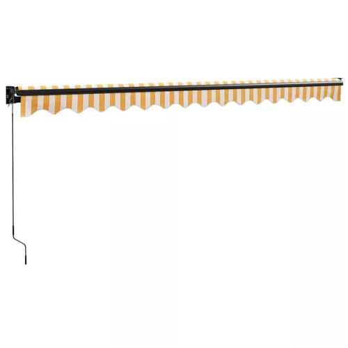  sárga-fehér szövet és alumínium behúzható napellenző 4 x 3 m