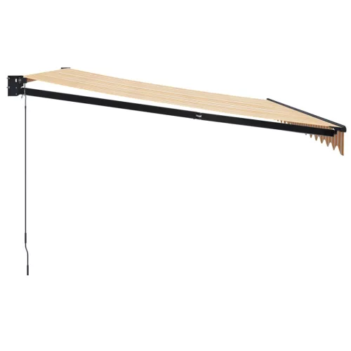  sárga-fehér szövet és alumínium behúzható napellenző 4,5 x 3 m