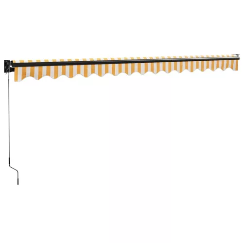  sárga-fehér szövet és alumínium behúzható napellenző 4,5 x 3 m