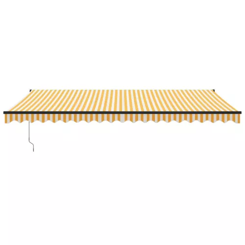  sárga-fehér szövet és alumínium behúzható napellenző 5 x 3 m