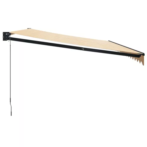  sárga-fehér szövet és alumínium behúzható napellenző 5 x 3 m