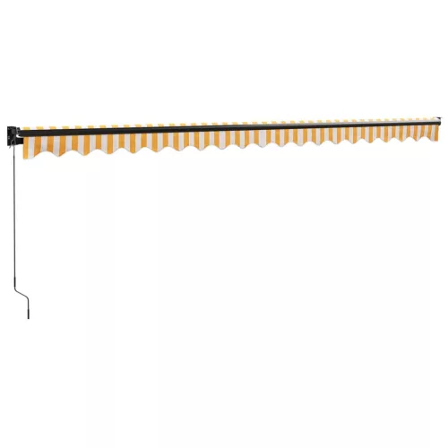  sárga-fehér szövet és alumínium behúzható napellenző 5 x 3 m