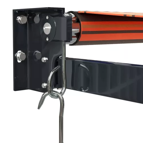  narancs-barna szövet és alumínium behúzható napellenző 4 x 3 m