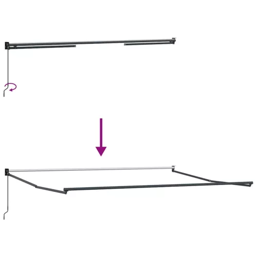  narancs-barna szövet és alumínium behúzható napellenző 4,5x3 m