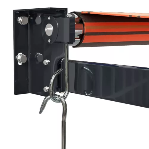  narancs-barna szövet és alumínium behúzható napellenző 4,5x3 m