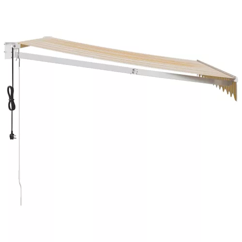  sárga-fehér automata behúzható napellenző 3 x 2,5 m