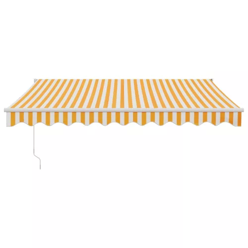  sárga-fehér automata behúzható napellenző 3,5 x 2,5 m